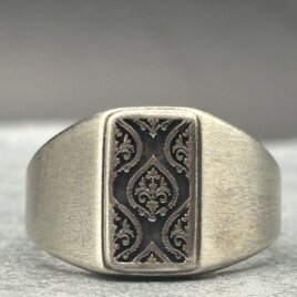 受注制作】 ツイストリング SILVER925 メンズ 編み込み エイジング加工