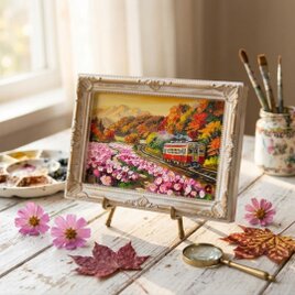 油絵 原画『春を告げるミモザ』ミモザのミニ絵画 インテリア・ギフトに 油絵 原画『春を告げるミモザ』ミモザのミニ絵画 インテリア・ギフトに