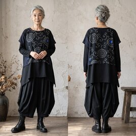 ycya0036 浴衣布 木綿 着分(身頃、袖）木綿 着物リメイク に最適