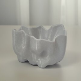 8号 植木鉢 LEAN｜3Dプリントの繊細な造形が光と影を描く鉢カバー