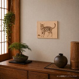花のその先へ｜アーモンドの枝とシジュウカラ 木製レーザーアート
