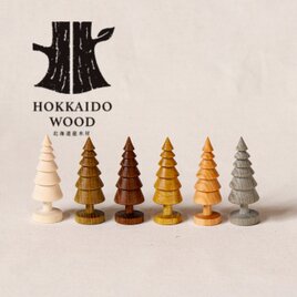 北の自然が奏でる木のシンフォニー 木の置物 カラフル6点セット