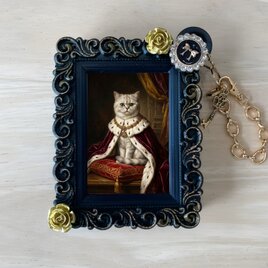 希少　レア　アンティーク調 猫モチーフ アクセサリートレイ 置物 猫（オシキャット）のアクセサリートレイ 小物入れ マットホワイト