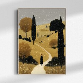 夏の町【 天空の村 タイプA 】新緑グリーン 北欧 絵本 インテリア