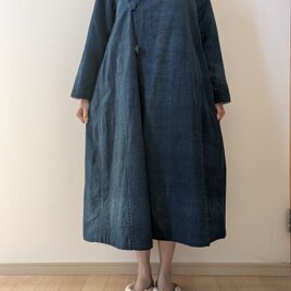 着物リメイク 手作り 夏着物 小千谷ちぢみ ワンピース 麻100% | iichi