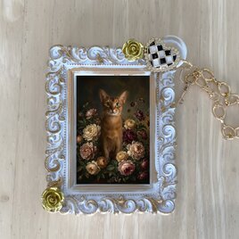 ハムスター（ファンシーハムスター）のルネサンス風肖像画 A4金縁額装