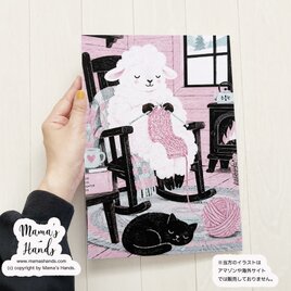 A4 ポスター 可愛い ねこ ボタニカル フラワー 花 水彩画 イラスト