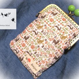 がま口カードケース　＊森の動物たち＊