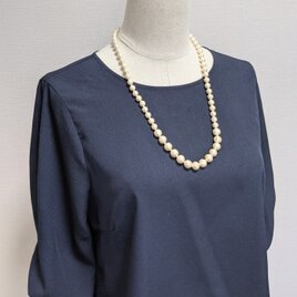 コットンパール♡少し長めのネックレス  8〜10mm