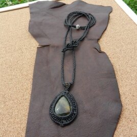 天然石グリーンタイガーアイ　シンプルネックレス