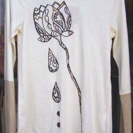 手描き☆蓮のくしゅくしゅ長そでのシャツ☆