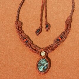 天然石　アズロマラカイト　デザインネックレス