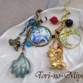 ＜ストラップ＞夏の誘い！インコ