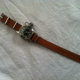 送込　シュリンクレザーの時計ブレス　18㎜