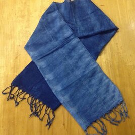 天然藍染コットンストール 001（グラデーション）