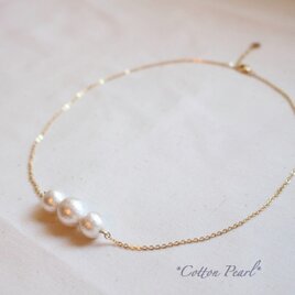 *ホワイトCotton Pearl* ネックレスの画像