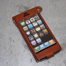 Iphone5用レザーケース　キャメルの画像