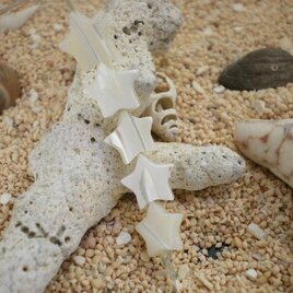 貝で作った小さな星です。アクセパーツに　５個