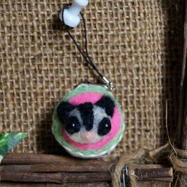 フクロモモンガのくるみボタンストラップ（女の子）