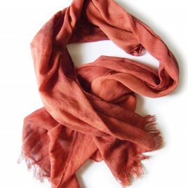 ストール ダメージ加工 テクスチャーレッド