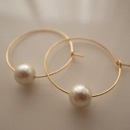 ＊再販＊ cotton pearl hoop earringsの画像