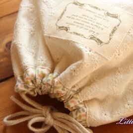 ＊送料無料＊優しいレースのふんわり巾着