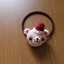くまのヘアゴム＊ピンク