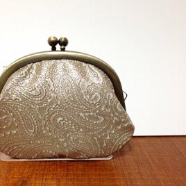 きらきらペイズリー柄山羊革のがまぐち（小）