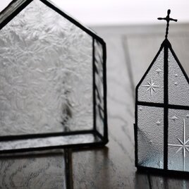【再販】ステンドグラス　キャンドルホルダー教会1の画像