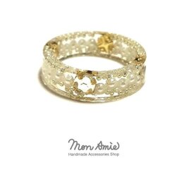 Champagne Gold Crystal Ringの画像