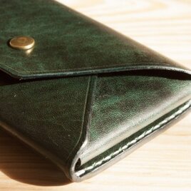 [革の文房具] 封筒のような名刺入れ ♯GRN_Rugato