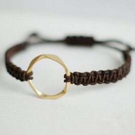 レザーブレスレット*brown×gold