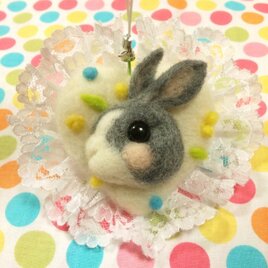 うさぎのストラップ(グレーダッチ)