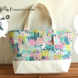 CAT TOTE BAG ファスナー付の画像