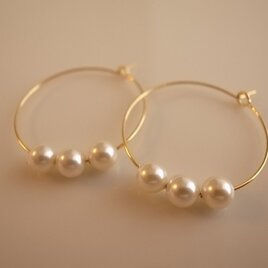 ＊再販＊ pearl hoop earringsの画像