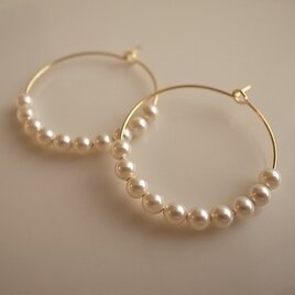 ＊再販＊ pearl hoop earringsの画像