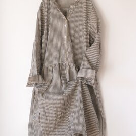 播州織のシャツワンピース