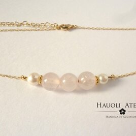 【再販】ローズクオーツのネックレス①