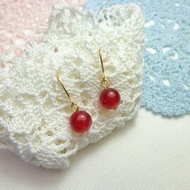 レッドジェードのピアス[金具の変更可能！]