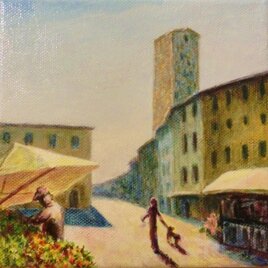 絵画S.ピエリーノ広場（フィレンツェ）