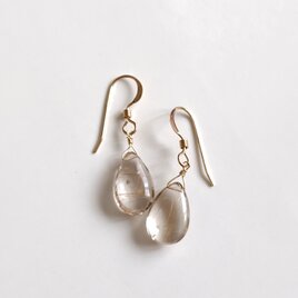 【再販】ルチルクォーツのシンプルピアス※ピアス金具変えました。の画像