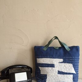 刺し子バッグ 「渚」