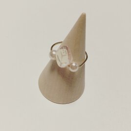 葉っぱとパールのリング