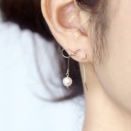 大人かわいい14KGFのワイヤーリボンピアス☆