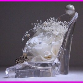 魔法のクリスタルヒール・リボン(ローズ・ホワイト)