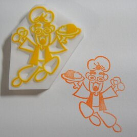 インド人消しゴムはんこ。