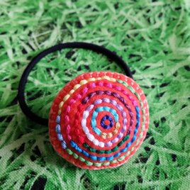 チクチク刺繍のへあごむ（オレンジ）の画像