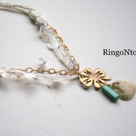 ヴィンテージクローバーとターコイズのリゾートネックレス