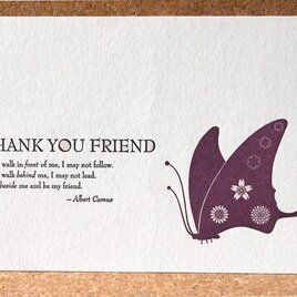 レタープレスカード『蝶と花』3枚セット