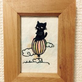 ミニ切り絵・なまいき猫ちゃん風船の画像